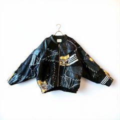黒留袖 × レザー 再構築MA-1ジャケット 反骨の美学 ユニセックス 一点物