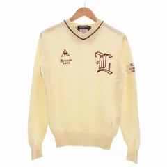 ルコックスポルティフ le coq sportif GOLF COLLECTION 16AW 美品 長袖セーター ニット ウール ハイゲージ Vネック M アイボリー QG4198 /UO 1015のサムネイル