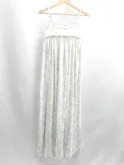 ◇ Θ gelato pique 花柄 部屋着 ナイトウェア キャミソール ロング ワンピース サイズ F ホワイト ブルー レディース E  【1502030049985】