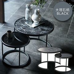 天然大理石 ラウンド センターテーブル 80cmブラックマーブル ネロマルキーナ 天然大理石 ラウンド センターテーブル 80cmブラックマーブル
