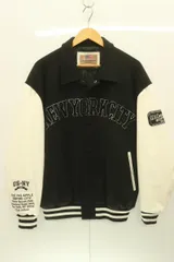 【中古】 WEGO メンズスタジャン M メルトンワッペンスタジャン WEGO M 黒 ブラック 白 ホワイト ワッペン