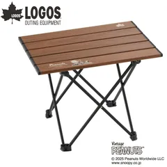 LOGOS ロゴス SNOOPY スヌーピー (PEANUTS 75years) アルミトップロールテーブル 軽量で持ち運びにも便利なコンパクトテーブル PEANUTS誕生75周年モデル