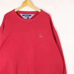 古着 大きいサイズ 旧タグ 90's トミーヒルフィガー 両V長袖スウェットシャツ メンズUS-2XLサイズ tn-1979