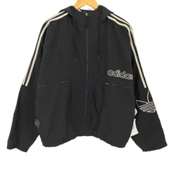 アディダス adidas 80s 万国旗タグ 袖トレフォイルロゴ 裏地キルティング 3ラインナイロンジャケット メンズ import：M 