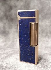 ✨【dunhill ダンヒル ジェムライン ガスライター】ブルー×ゴールド 正規品✨高級感あふれるシックなデザイン