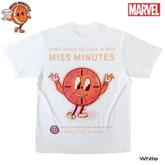 MARVEL マーベル Tシャツ ミスミニッツ miss minutes LOKI ロキ loki 日本未発売インポート商品 ホワイト メンズ レディース かわいい 半袖 映画T ムーンナイト アベンジャーズ デッドプール キャラクターグッズ ダンス 誕プレ