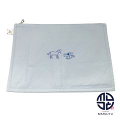 HERMES エルメス 水色 ベビーライン フラットポーチ アダダ 木馬  