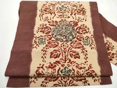 平和屋着物●摺型友禅　京都　多ち花　九寸名古屋帯　型染め　動物花文　鬼しぼ縮緬　正絹　逸品　CAAY9633hy