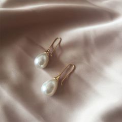 【在庫限り】　パール　大　ピアス　ゴールド