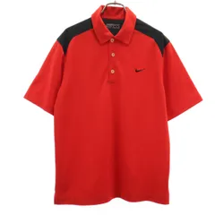 NIKE GOLF ナイキゴルフ 半袖 ポロシャツ M レッド メンズ 古着