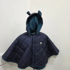 60-90 日本 familiar ファミリア キッズ キルティング ポンチョ ケープ
