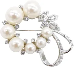 waco blossom ブローチ パール フォーマル 結婚式 卒業 入学 七五三 お宮参り ガラスパール アクセ ブライダル 古稀 プレゼント 母の日 入園卒園 おしゃれ ビジネス 胸につける コサージュ ブロージュ 人工パール(7粒パール)