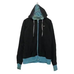 NIKE プリント スウェット パーカー ナイキ M~ ブラック ラグラン バックプリント 古着卸 アメリカ仕入 a605-7561