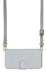 arrows Alpha F-51F ケース 手帳型 アローズ アルファ スマホケース スマホショルダー レザー ストラップ フラワー 花柄  パープル 調節可能 130cm  カラー06