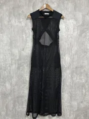 IHNN イン SHOULDER PATCH MESH DRESS ワンピース 黒 ■◆◎レディース