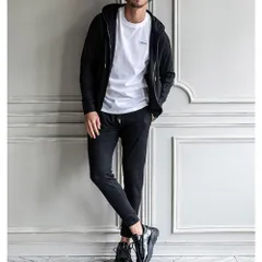 ウノピュウノウグァーレトレ リラックス 1PIU1UGUALE3 RELAX ブラックジャガードジップアップパーカーセットアップ SM L XL XXL セットアップ プレゼント ロゴ uso-25140 usb-25140 ブラック 10001880