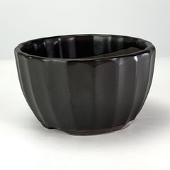 瀬戸焼 菊型4号 黒マット 幅12.5cm×高さ7cm 