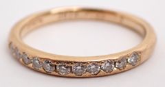訳アリ品 リング D0.17ct K18YG Au750 1.8g 7号 イエローゴールド 18金 細め 小さめ 指輪 ノーブランド