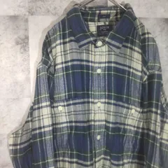 ジェイクルー　ビンテージネルシャツ☆　長袖　USA古着　ブルー×グリーン　チェック　L　C18