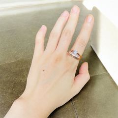 大粒ストーン×彫刻デザイン✨ゴールドリング 指輪 フリーサイズ