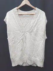 ◇ AMERICAN HOLIC アメリカン 深Vネック ニット ベスト サイズF ライトベージュ レディース P  【1407260008040】