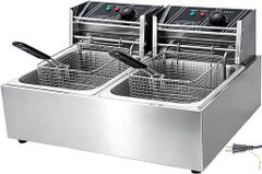 ○電気フライヤー 卓上 2槽式 20L (10L×2) 100V タイマー付き - メルカリ