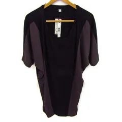 ユニクロ イージードレープ切替ワンピース トップス ＋velvet 未使用品 レディース Mサイズ ダークブラウン UNIQLO