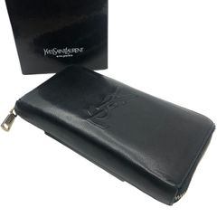 YVES SAINT LAURENT(イヴサンローラン) Logo round zipper leather long wallet ロゴ ラウンド ファスナー 長財布 352904 ブラック