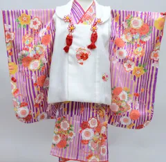 七五三 3才 3歳 三才 三歳 正絹 女児 女の子 被布着物祝着フルセット 日本製 式部浪漫 古典柄 NO27195