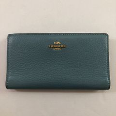 極美品✨️コーチ 長財布 ラウンドファスナー ノア ポップ レザー 水色