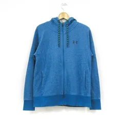 アンダーアーマー 長袖フルジップパーカー スポーツウエア トップス メンズ LGサイズ ブルー系 UNDER ARMOUR 【中古】