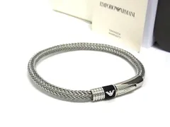 ■新品同様■ EMPORIO ARMANI エンポリオアルマーニ スチール ブレスレット アクセサリー グレー系 BN5823