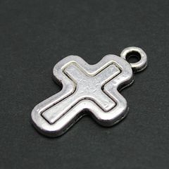 【5個パック】銀古美 クロスチャーム [19.5mm×12.8mm] sgy-578-5p