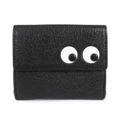 アニヤハインドマーチ ANYA HINDMARCH Eyes Mini Tri-Fold Wallet アイズ ミニ トライフォールド ウォレット 三つ折り財布 レザー ブラックのサムネイル