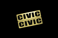 EE-902-1 CIVIC 金黒 アクリル2層 ステッカー ホンダ シビック タイプR FL5 EK9 EP3 EG4 EG6 FL1 FL4 EF9 EF3 EF4 EF5 EF6 EF7 EF8 FD2 FN2 前期 後期 モデリスタ 2枚1セット