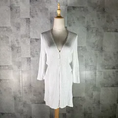 スチェッソ SUTSESO カーディガン 【F】 ホワイト 白 ミディアム丈 7分袖 七分袖 薄手 シンプル カジュアル 春 夏