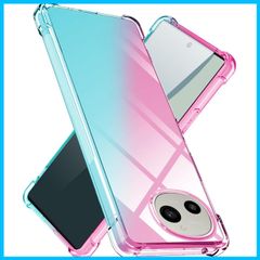 【特価セール】クリア TPU 薄型 軽量 グラデーション色 ケース ケース アクオス R9 SH-51E ケース R9 耐衝撃 米軍MIL規格取得 滑り止め 黄変防止 防塵 AQUOS 一体型 人気 携帯カバー (ピンクグリーン)