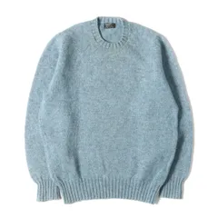 BROOKS BROTHERS ブルックスブラザーズ ニット サイズ:42 70s - 80s メランジ シェットランド ウール スコットランド ニット / 黒銀タグ ヘザーライトブルー トップス セーター【メンズ】