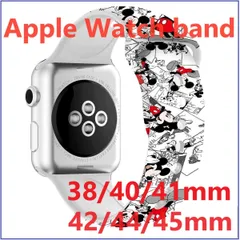Apple Watch バンド  キャラクタープリント  38/40/41mm  42/44/45mm  オプション保護カバー2種類