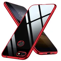 【新着商品】ケース クリア Pixel3a tpu 透明 薄型 シリコン 耐衝撃 ストラップホール付きスリム Google 軽量 人気 Pixel3a カバー 赤