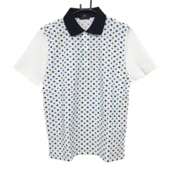 【美品】ワンサイダー 半袖ポロシャツ 白×ネイビー  メンズ L ゴルフウェア ONESIDERのサムネイル