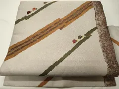 平和屋着物●九寸名古屋帯　唐織　亀　斜線文　正絹　逸品　CAAU1031yk 