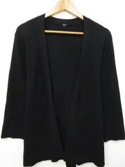 ☆【極美品】Mila Owenミラ オーウェン ニット 羽織ジャケット カーディガン 黒 ブラック Sサイズ 0 ■管理番号L244743AWS21-201117-20-3（4）5/22