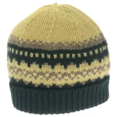 BURBERRY (バーバリー) Knit Beanie ノルディック柄 ニット帽 イエローのサムネイル