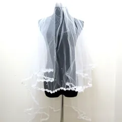 ベール 花レース  ミディアム 結婚式 ウェディング レディース ホワイト veil 【中古】