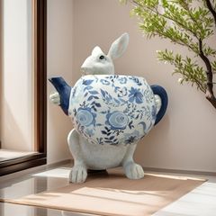 鉢植え 植木鉢 プランター プラントポット フラワーポット ガーデニング ポットを持っているウサギ うさぎ ラビット 屋外 屋内 装飾