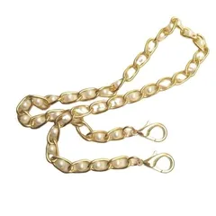 【数量限定】(ミニパール60cm) 持ち手チェーン アクセサリーパーツ ハンドバッグ ベルト クロスボディ ショルダーバッグ メタル ストラップ 肩掛けチェーン 交換用 チェーンベルト バッグ パールチェーン PLAYER】パールストラップ 【BEAUTY