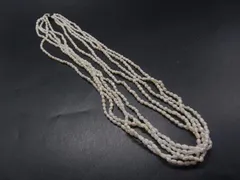 ■美品■ 本真珠 ライスパール パール 約4mm 5連 ネックレス チョーカー アクセサリー レディース オーロラ系 DJ4164