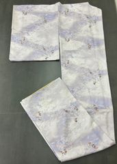 【美品】小紋 着物 淡紫系 上品な葉柄