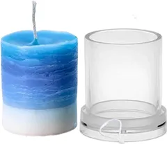 Leiasnow キャンドル モールド 型 円柱 ソイワックス 手作り ハンドメイド ロウソク キャンドルモールド プラスチック( 6x8cm・クリア)